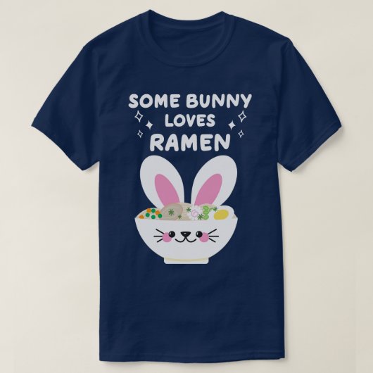 ラーメン恋人かわいいイースターバニーパン Tシャツ (デザイン正面)