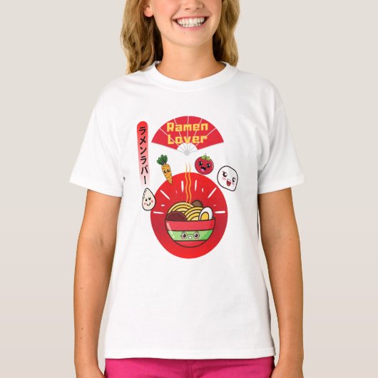 ラーメン恋人かわいいスタイル Tシャツ (正面)