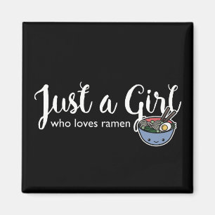 ラーメン愛ちょうど女の子のヌードルの磁石 マグネット