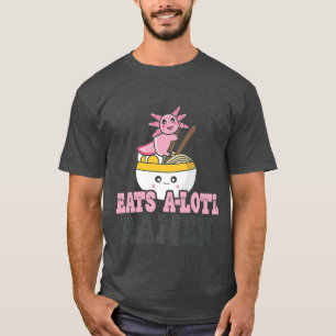 ラーメン愛ドラマ先生かわいい食べアソロトルのラム Tシャツ