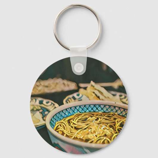 ラーメン愛好家のアートワーク キーホルダー (正面)