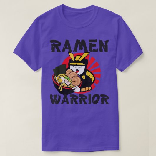 ラーメン戦士ラーメンかわいい日本の食べ物かわいい Tシャツ (デザイン正面)