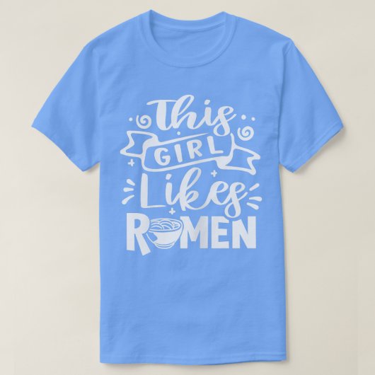 ラーメン文化が好き日本のの女の子 Tシャツ (デザイン正面)