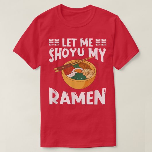 ラーメン日本かわいいラーメン丼ぷん醤油 Tシャツ (デザイン正面)