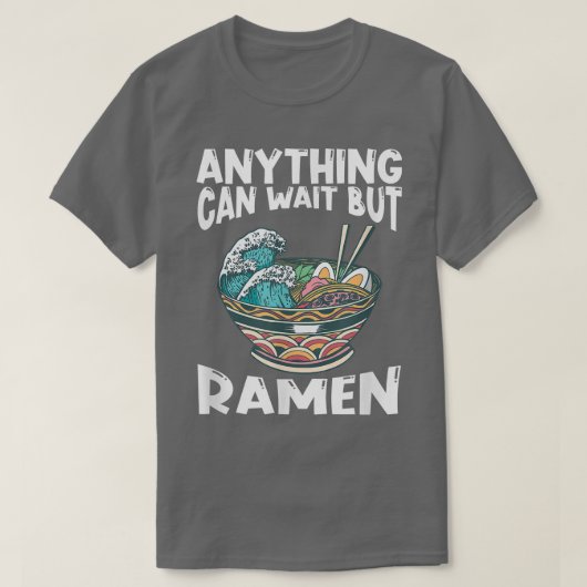 ラーメン日本かわいいラーメン丼神奈川ウェーブ Tシャツ (デザイン正面)