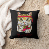 ラーメン日本のキャットフードかわいいグラフィックアートJ クッション (ブランケット)