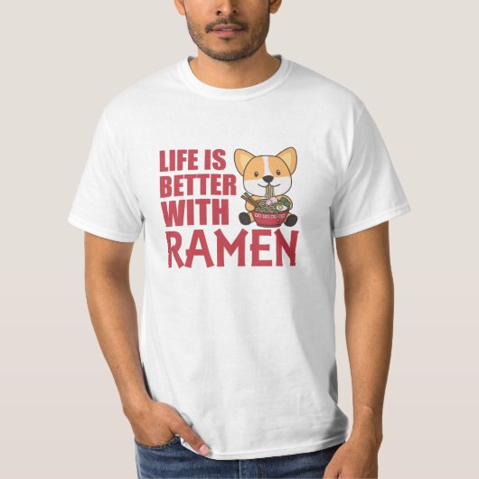 ラーメン日本のスイートコ食べルギラーメン Tシャツ (正面)