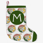 ラーメン日本のスープグルメモノグラム スモールクリスマスストッキング (正面)