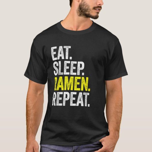 ラーメン日本のラーメン食べアパレル寝具 Tシャツ (正面)