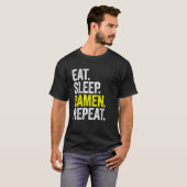 ラーメン日本のラーメン食べアパレル寝具 Tシャツ (正面フル)