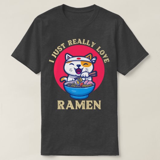 ラーメン日本のヴィンテージラーメンがおもしろい大好き Tシャツ (デザイン正面)