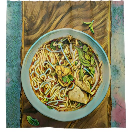 ラーメン日本の好き シャワーカーテン (正面)