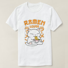 ラーメン日本の猫好き Tシャツ