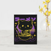 ラーメン日本の猫 カード (黄色い花)