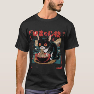 ラーメン日本の猫 Tシャツ