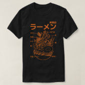 ラーメン日本の解剖学 – オレンジ Tシャツ (デザイン正面)