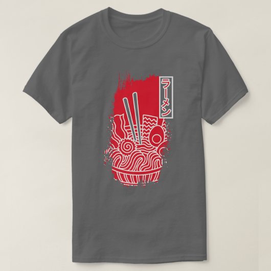 ラーメン日本の食べ日本麺スープ丼アニメ Tシャツ (デザイン正面)