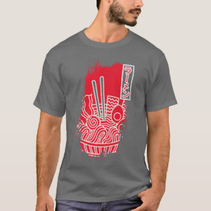ラーメン日本の食べ日本麺スープ丼アニメ Tシャツ