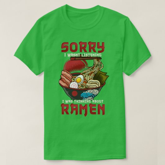 ラーメン日本の麺3 Tシャツ (デザイン正面)
