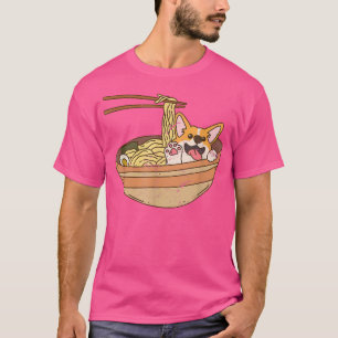 ラーメン日本食和食柴犬 Tシャツ