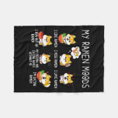 ラーメン柴犬犬日本の恋人男性へ麺 フリースブランケット (正面(横))