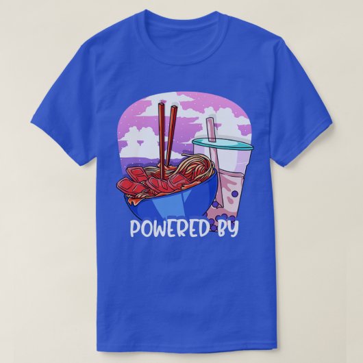 ラーメン棒茶かわいい Tシャツ (デザイン正面)