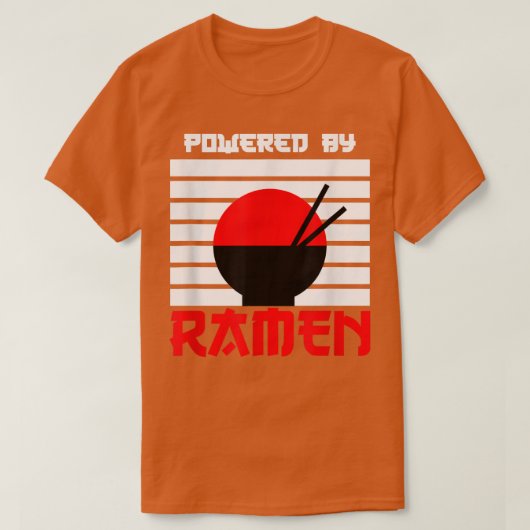 ラーメン楽しむクー日本のを使ったラーメン Tシャツ (デザイン正面)