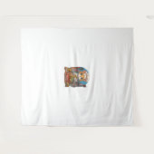 ラーメン猫おもしろいシェフのアニメ食 タペストリー (正面(横))