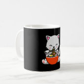 ラーメン猫かわいいすしアニメ日本のギフト コーヒーマグカップ (正面左)