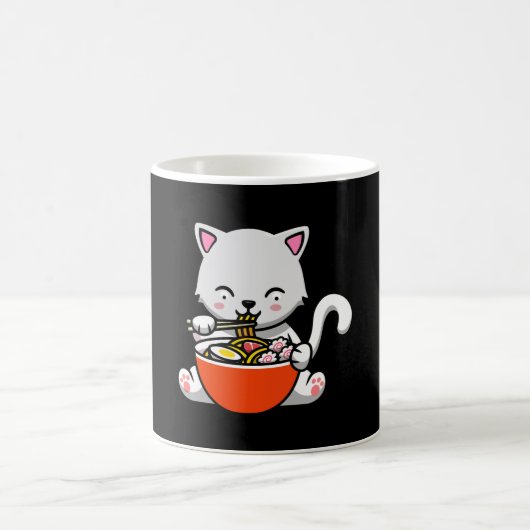 ラーメン猫かわいいすしアニメ日本のギフト コーヒーマグカップ (中央)