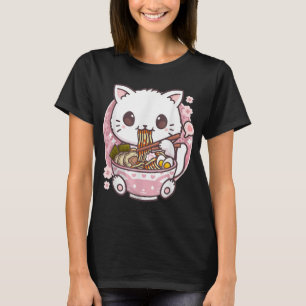 ラーメン猫かわいいアニメラーメン猫猫好きかわいい Tシャツ