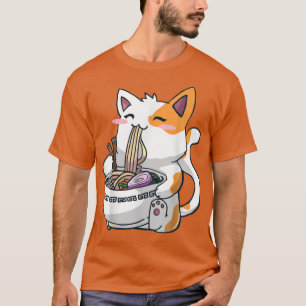ラーメン猫かわいいアニメ大宅 Tシャツ
