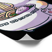 ラーメン猫かわいいアニメ日本のギフト ポスター (角)