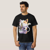 ラーメン猫かわいいアニメ日本のギフト Tシャツ (正面フル)