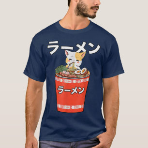 ラーメン猫かわいい日本のアニメ食ガールズ10代 Tシャツ