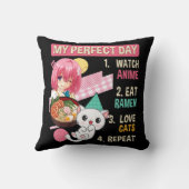 ラーメン猫かわいい日本のアニメ食女の子公式 クッション (裏面)