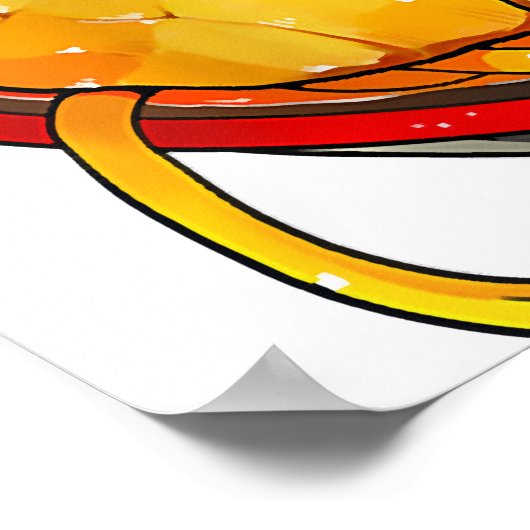 ラーメン猫かわいい猫アニメおたく日本の猫 ポスター (角)