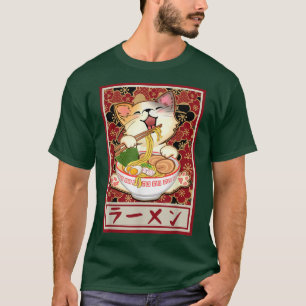 ラーメン猫かわいい猫日本のアニメ10代坊 Tシャツ
