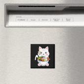 ラーメン猫アニオンボウルかわいい日本の猫フードギル マグネット (インサイチュ (食洗機))