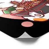 ラーメン猫アニオンボウルかわいい猫日本の ポスター (角)