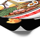 ラーメン猫アニマボウルかわいい日本の猫キッズギル ポスター (角)