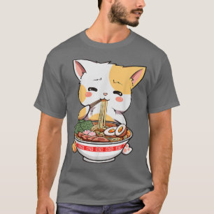 ラーメン猫アニマボウルかわいい日本の猫キッズギル Tシャツ