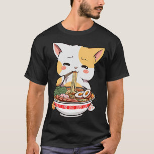 ラーメン猫アニマボウルかわいい日本の猫キッズギル Tシャツ