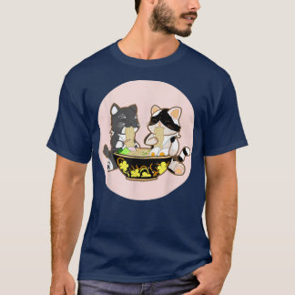 ラーメン猫アニメかわいい日本のギフト子猫子猫 Tシャツ