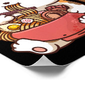 ラーメン猫アニメかわいい猫食べラーメン ポスター (角)
