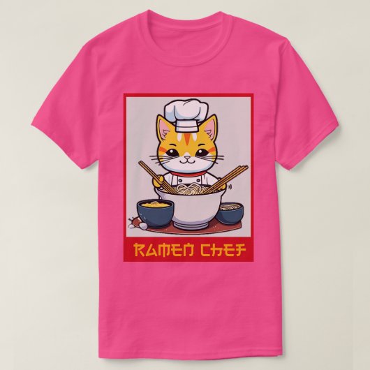 ラーメン猫シェフ Tシャツ (デザイン正面)