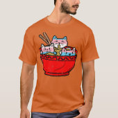 ラーメン猫トランスジェンダープライド国旗日本の Tシャツ (正面)