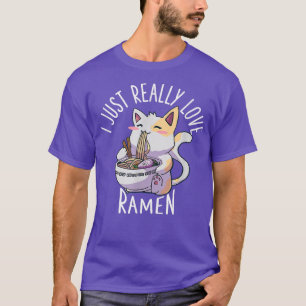 ラーメン猫ラーメン大好きかわいいアニメJa Tシャツ