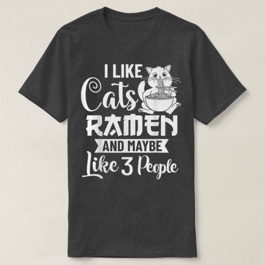 ラーメン猫丼チキンヌードルスープ日本の1179 Tシャツ (デザイン正面)