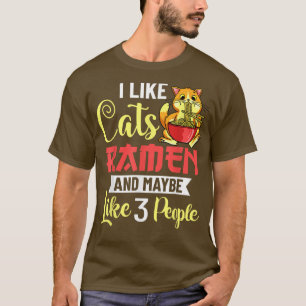 ラーメン猫丼チキンヌードルスープ日本の1181 Tシャツ